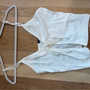 White Brandy Tie-Front Tank Top